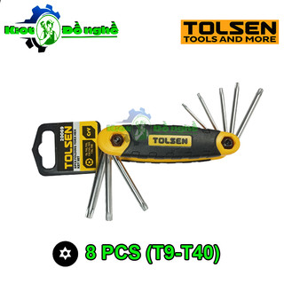 Bộ lục giác bông bỏ túi tolsen 20069-khóa lục giác hoa thị 8 chi tiết - kiot đồ nghề