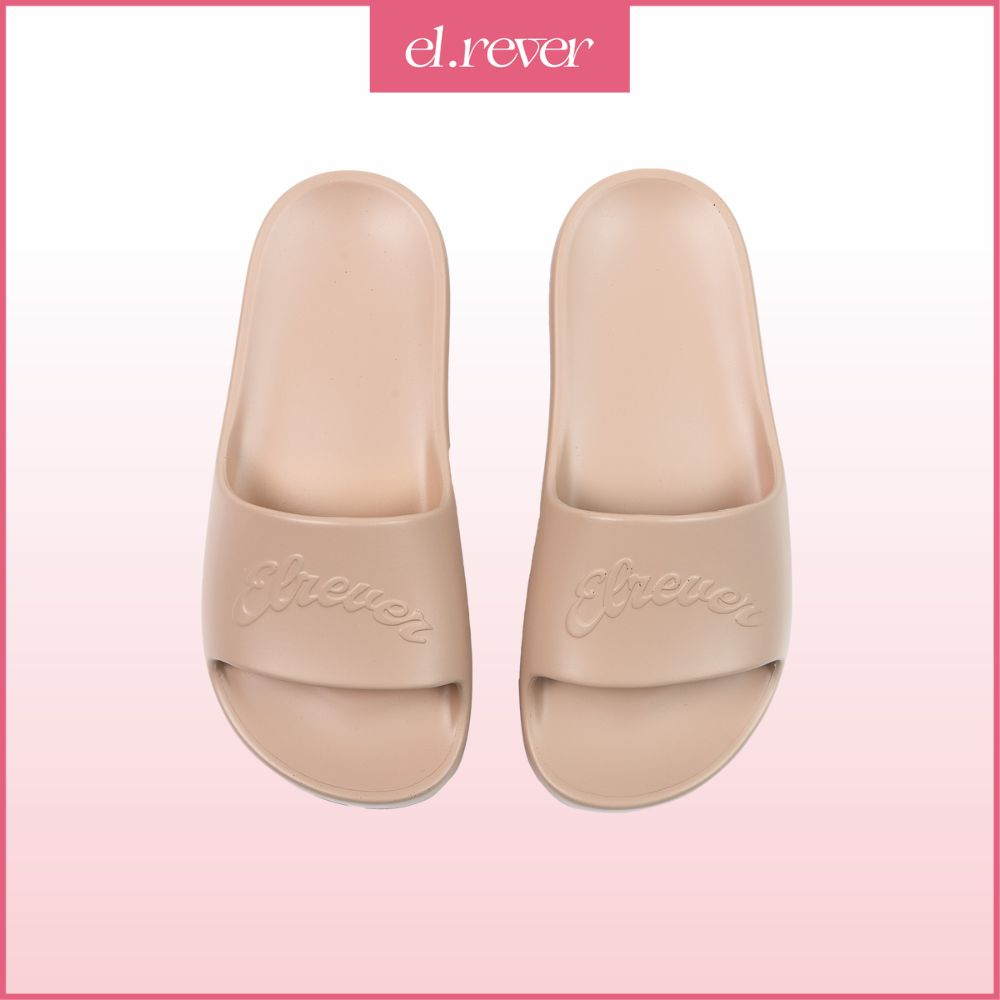 ELRÊVER - Dép nữ đế bánh mì thời trang chống nước - Màu hồng, đen, kem - 0222G01