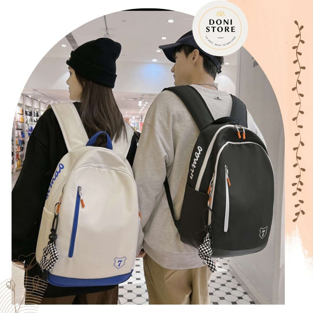 Balo Nữ Thời Trang Chất Vải CanVas - Ba Lô Đi Học, Đi Chơi Thời Trang Đơn Sắc Đựng Vừa Laptop Sọc Thẳng | BigBuy360 - bigbuy360.vn