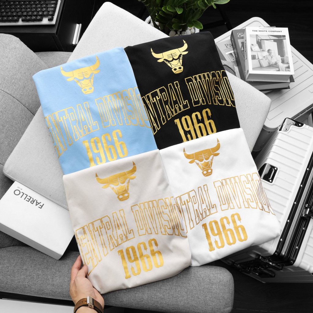 Áo Thun NBA Chicago Bull - Xuất Khẩu - Hình In Nhũ Cao Cấp - Vải Cotton 2 Chiều Co Dãn,Mềm Thoáng Khí, Thấm Hút Mồ Hôi