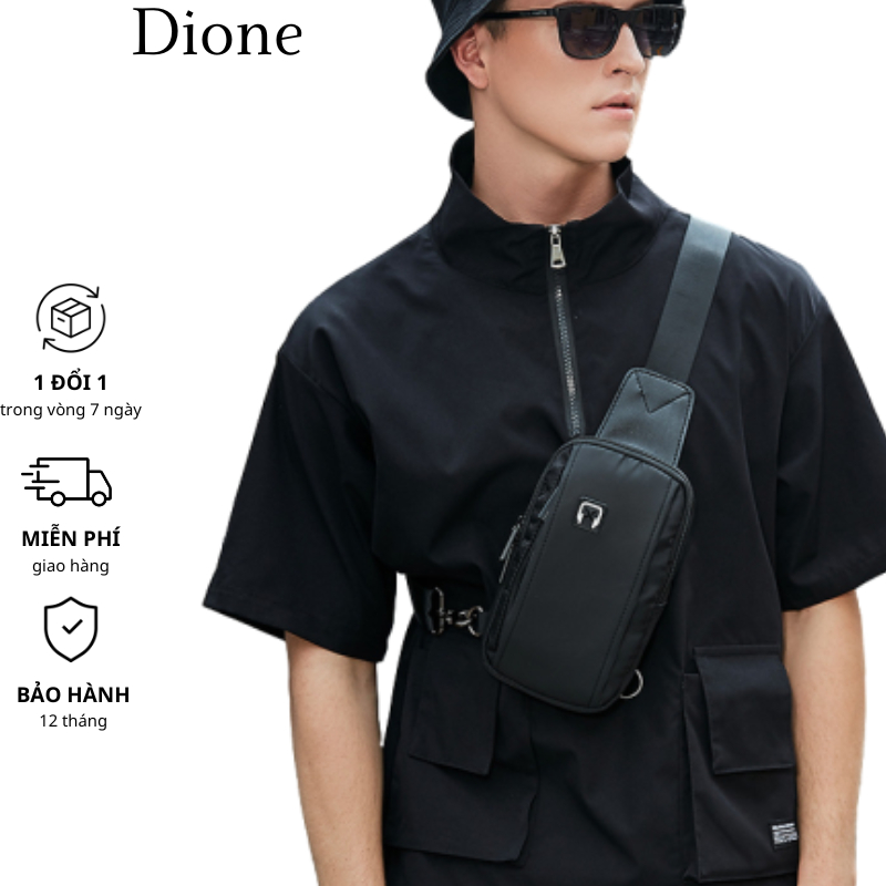 Túi đeo chéo nam Dione CXA bảo tử đeo ngực cao cấp nhỏ gọn chống nước kích thước 13x23CM - Dione Official
