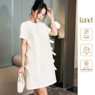 Váy liền 6 nơ đính sườn kanel - v1720