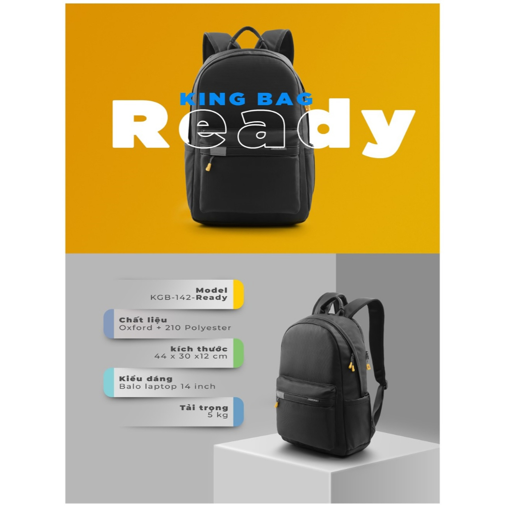 Balo laptop Kingbag Ready