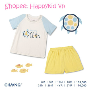Bộ quần áo cộc raglan Sea cho bé trai, bé gái
