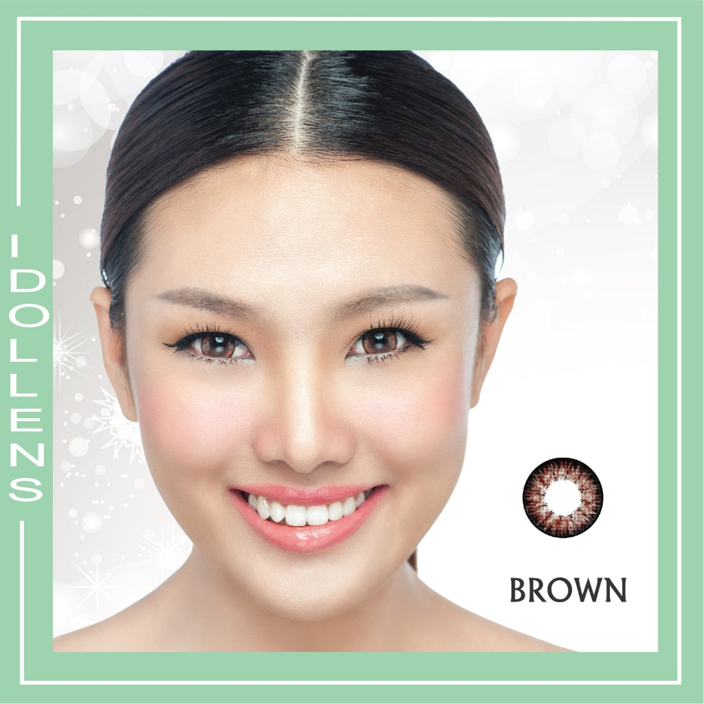 Lens mắt cận/ kính áp tròng màu NÂU MaxiColor Hàn Quốc, hạn dùng 6 tháng TẶNG KÈM khay + bộ đeo lens