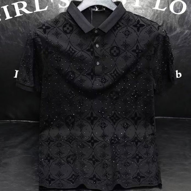 Áo polo Nam Cổ Vuông Đính Đá