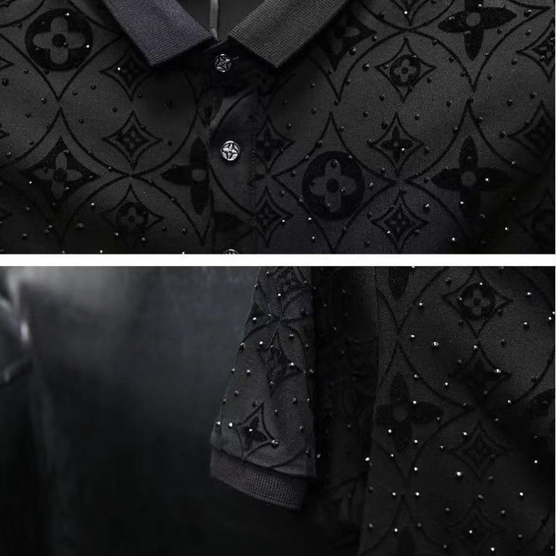 Áo polo Nam Cổ Vuông Đính Đá