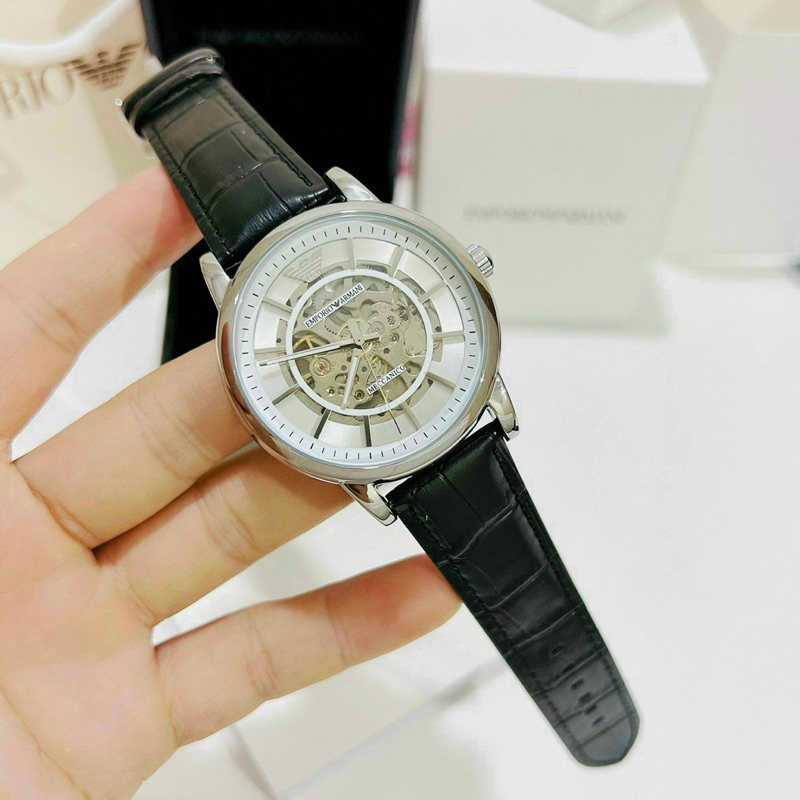 Đồng hồ nam Emporio- Armani - dây da màu đen, nâu size 44mm.