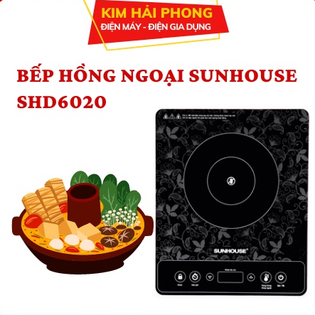 Bếp hồng ngoại SUNHOUSE SHD6020, bếp điện đơn dùng cho mọi loại nồi bảo hành chính hãng