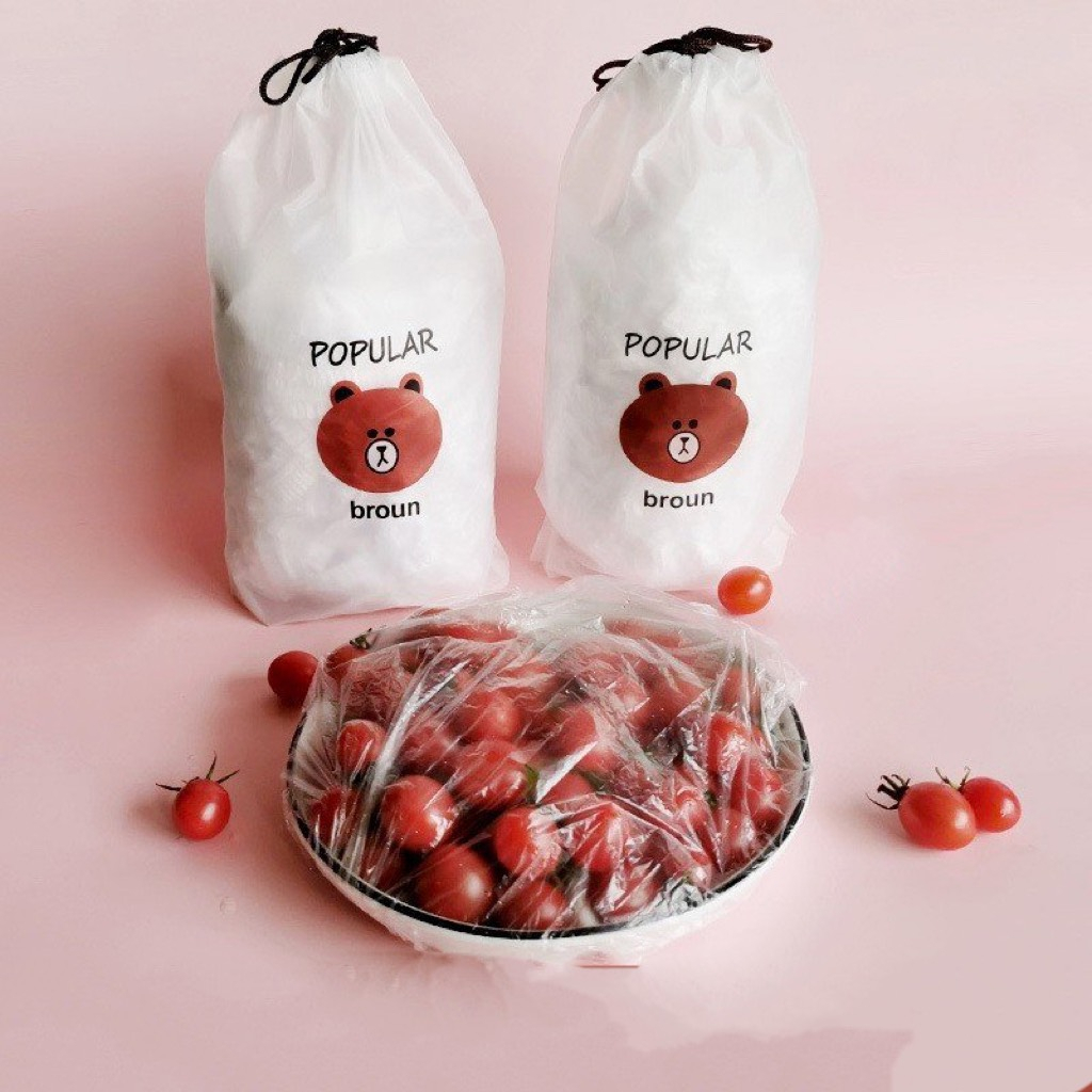 Set 100 Màng Bọc Thực Phẩm Có Chun Co Dãn Phù Hợp Với Mọi Hình Dạng Cốc,Đĩa,Bát.. 88333 GiaoHàngSiêuTốc88
