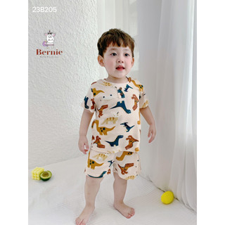 Bộ cộc bozip cúc dừa họa tiết siêu xinh Bernie cho bé trai
