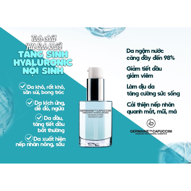 Tinh Chất HA siêu cấp Nước Hyaluronic Force GERMAINE DE CAPPUCINI 30mL