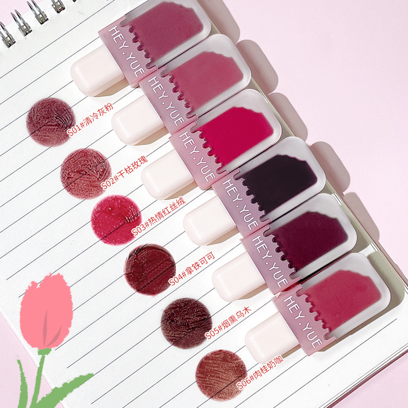 Son Kem Lì HEY.YUE, Son Hình Que Kem Ice Cream Heyyue Lip Glaze C177, Cute Hottend, Bền Màu, Nội Địa Trung - Salmon Shop
