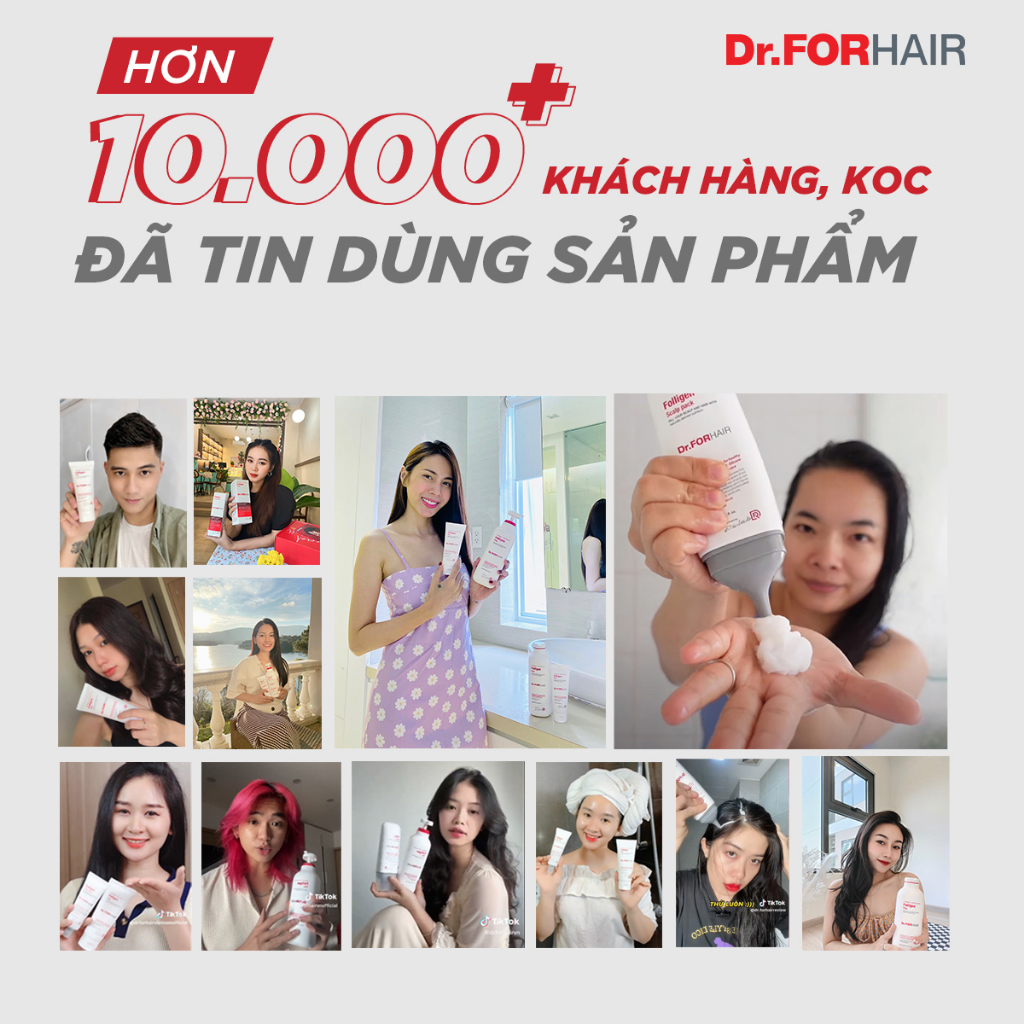 Combo gội xả dưỡng hỗ trợ mọc tóc giảm rụng tóc và gàu Dr.FORHAIR Plus Shampoo 500ml x Scalp Pack 250ml