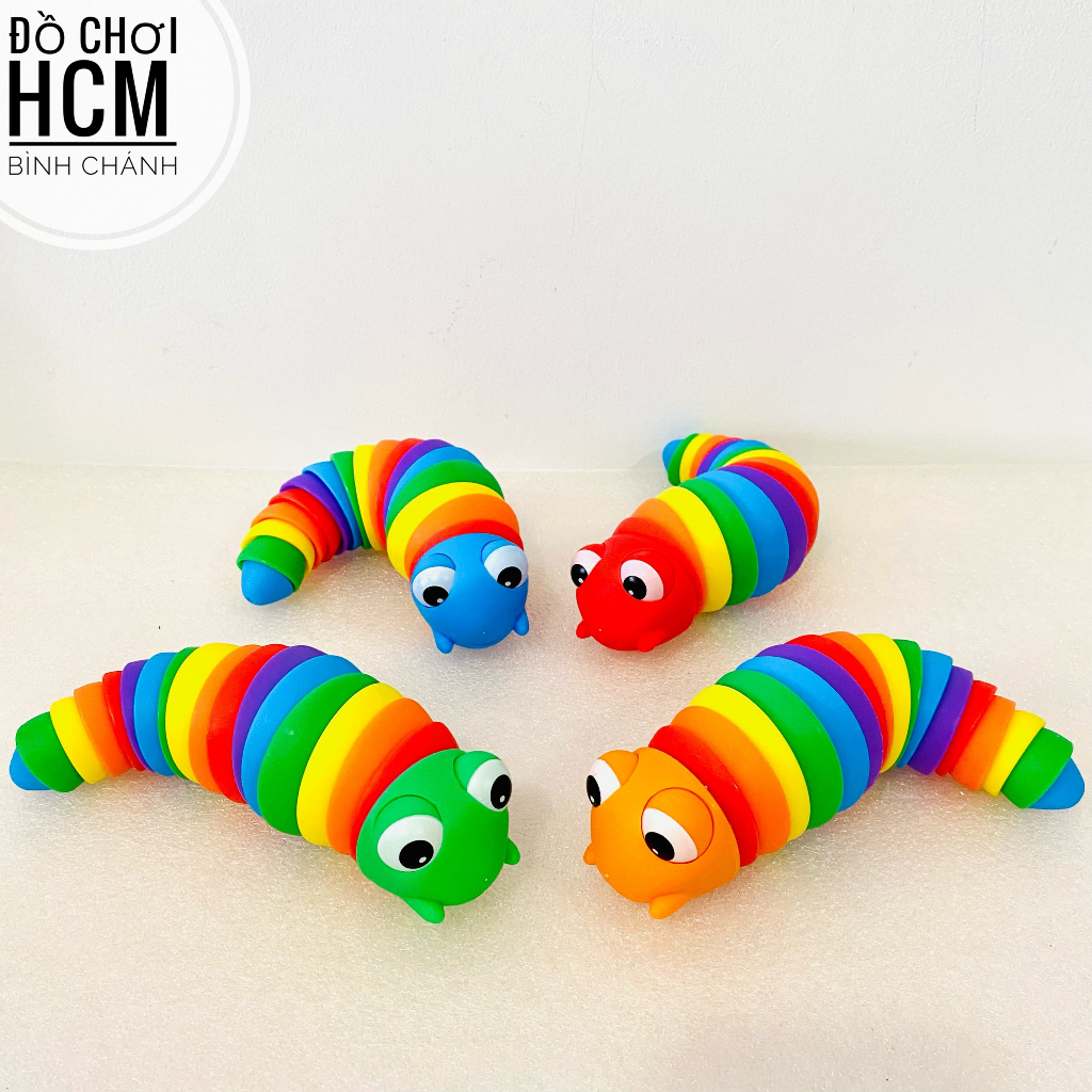 Đồ chơi trẻ em con sâu màu vui nhộn, giúp giảm căng thẳng, giảm stress, con sâu đồ chơi, ốc sên cầu vòng
