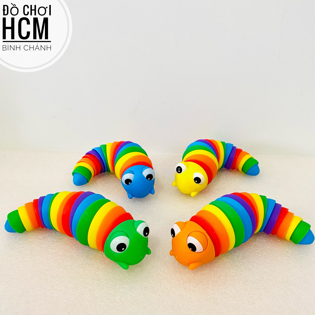 Đồ chơi trẻ em con sâu màu vui nhộn, giúp giảm căng thẳng, giảm stress, con sâu đồ chơi, ốc sên cầu vòng