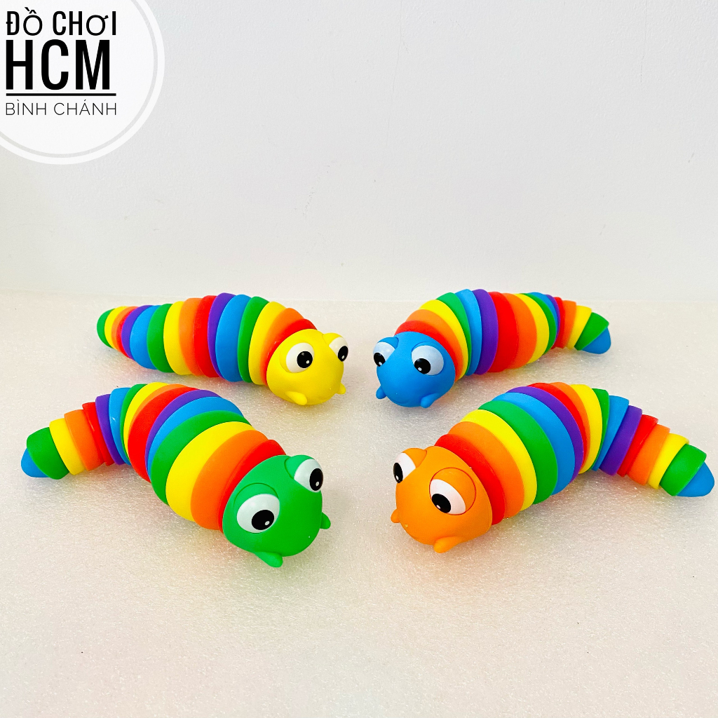 Đồ chơi trẻ em con sâu màu vui nhộn, giúp giảm căng thẳng, giảm stress, con sâu đồ chơi, ốc sên cầu vòng