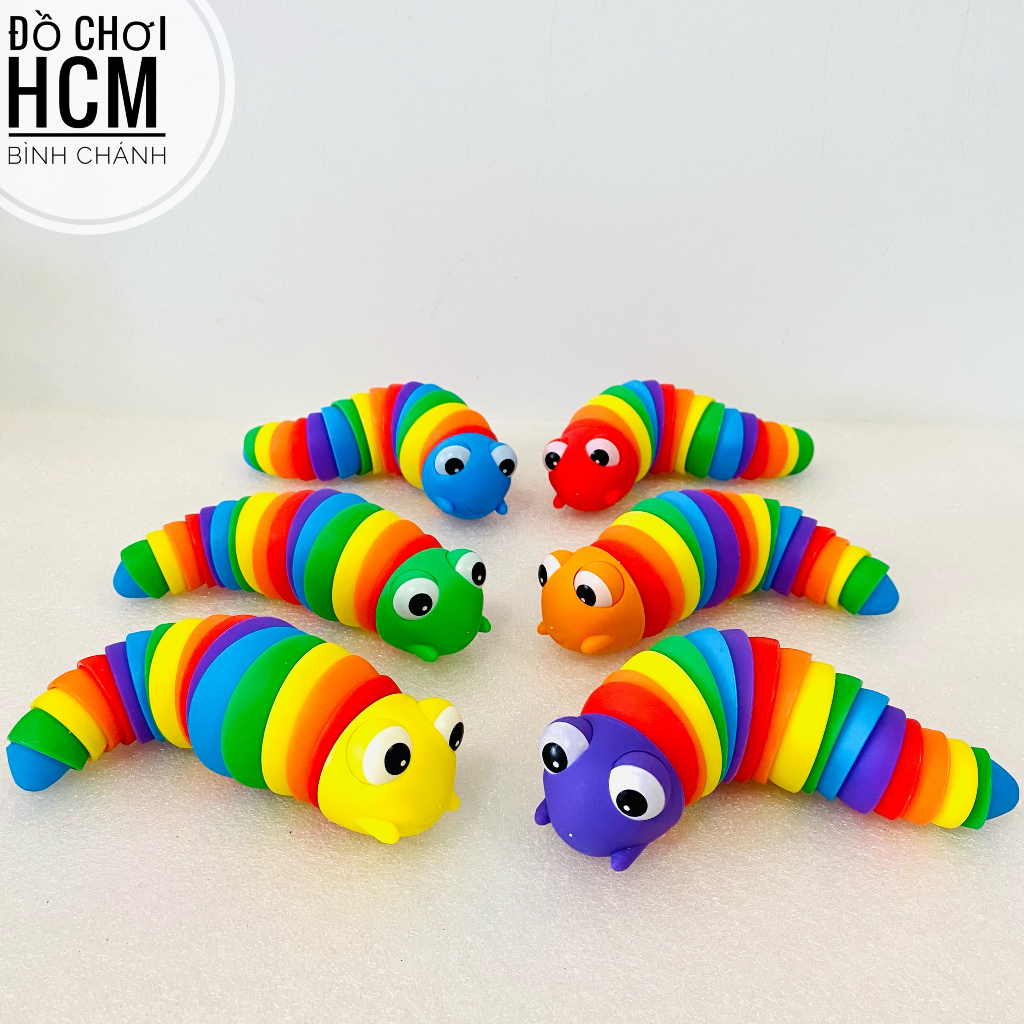 Đồ chơi trẻ em con sâu màu vui nhộn, giúp giảm căng thẳng, giảm stress, con sâu đồ chơi, ốc sên cầu vòng