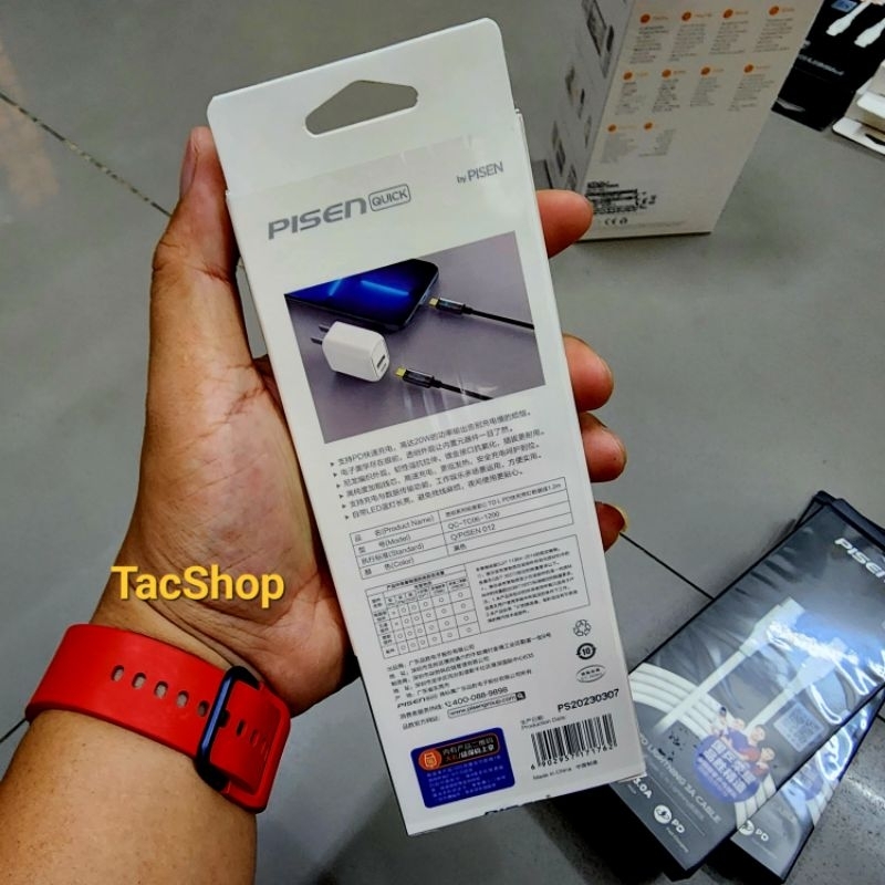 Cáp sạc nhanh Pisen LC-TC06-1200 Type C to Light ning PD 20W dài 1m2 Chính Hãng
