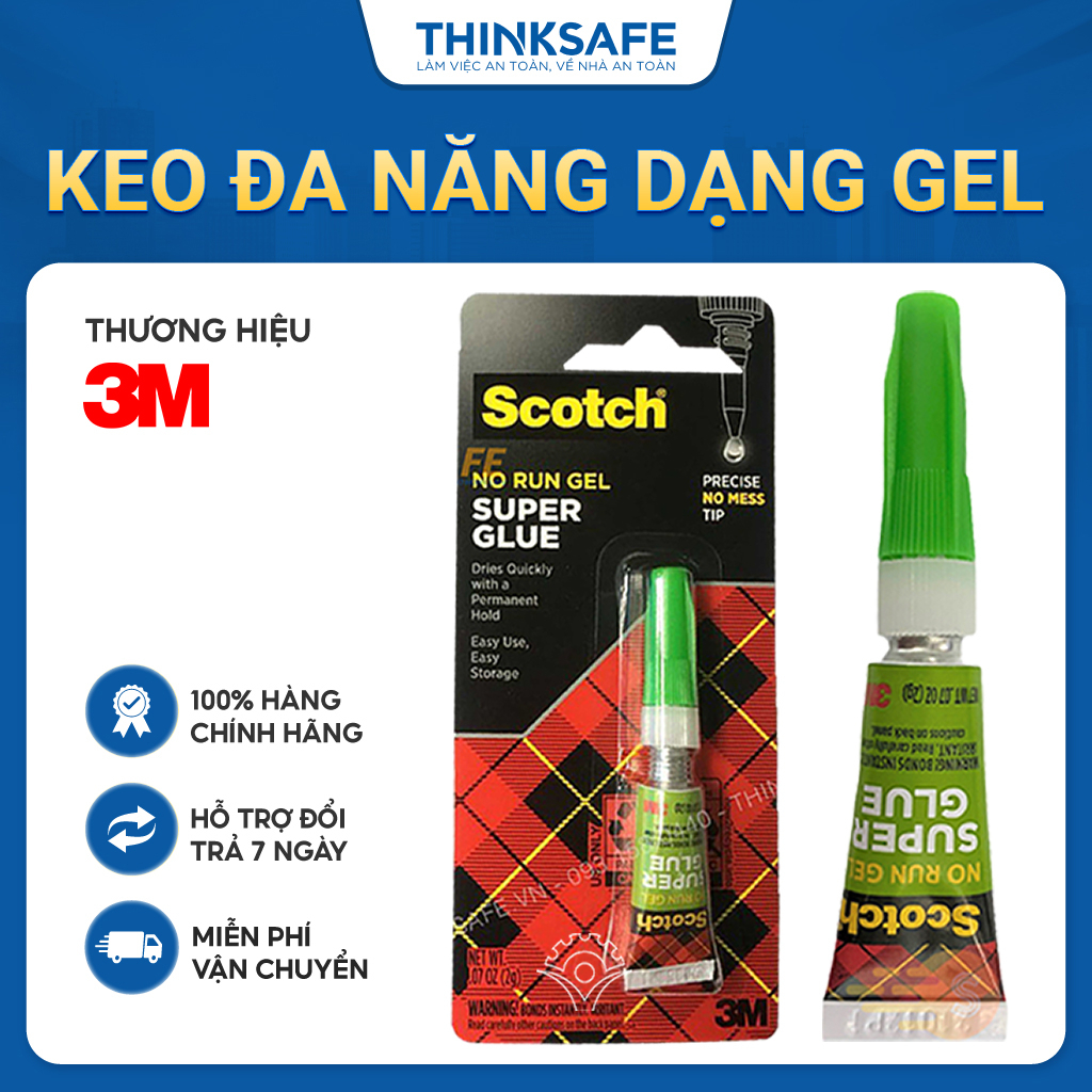 Keo dán đa năng siêu dính 3M AD113 lâu khô, dùng cho dán mica gỗ, nhựa, cao su, nỉ, giày dép, keo dạng dẻo - THINKSAFE