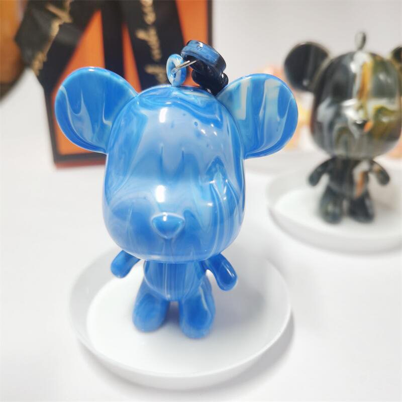 Móc Khóa Bearbrick DIY Gấu handmade tự đổ Màu Acrylic Pouring Nhiều Màu
