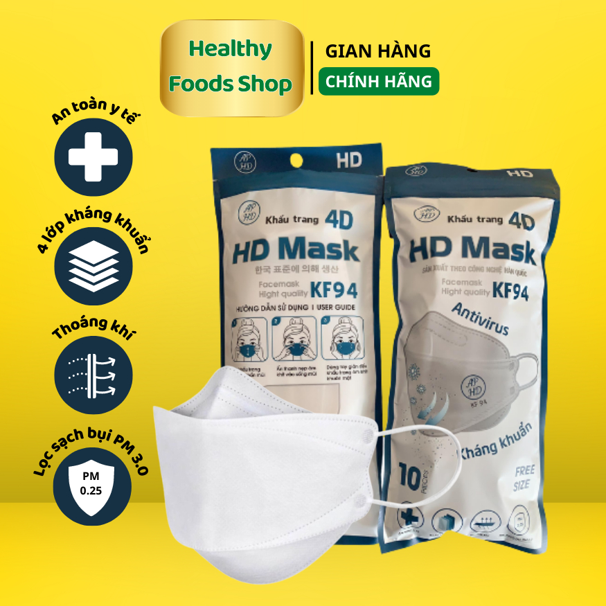 [CAO CẤP] Khẩu trang 4D HD Mask KF94