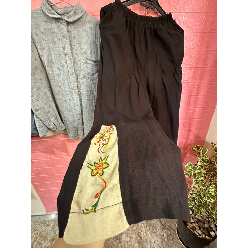 Pass quần linen thêu