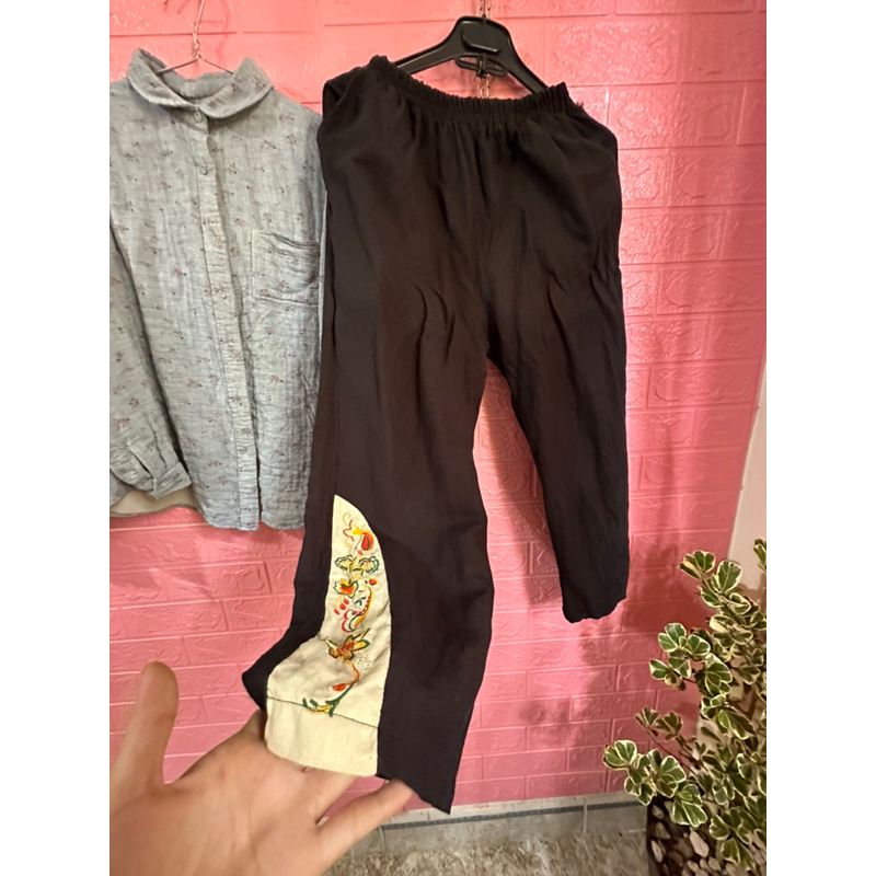 Pass quần linen thêu