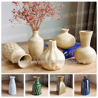 Lọ hoa sứ mini để bàn phong cách Vintage- Bát Tràng