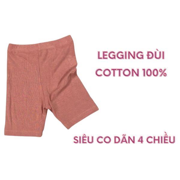 Quần Legging Đùi Cho Bé Vải Cotton Siêu Co Dãn 4 Chiều