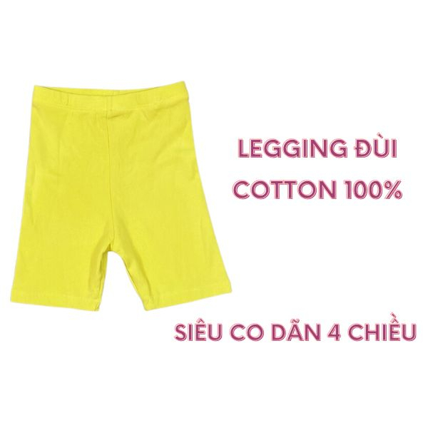 Quần Legging Đùi Cho Bé Vải Cotton Siêu Co Dãn 4 Chiều