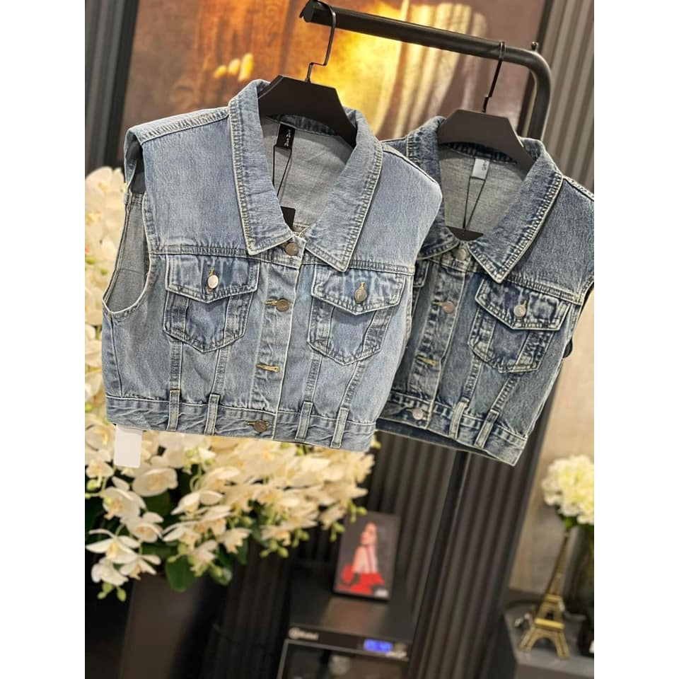 Áo gile jean crt