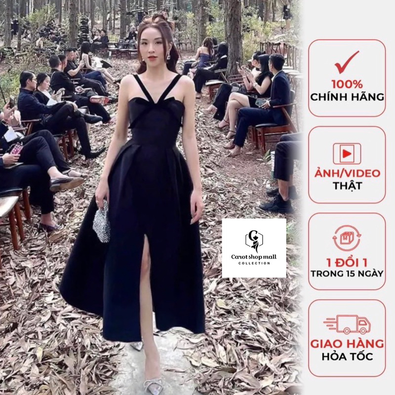 Đầm thiết kế yếm xoè nơ ngực - CarotShop