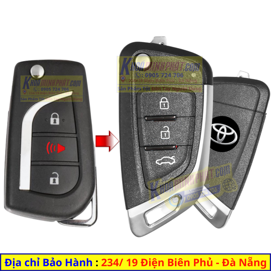 Chìa khóa xe Toyota Innova, Fortuner mẫu mới V14