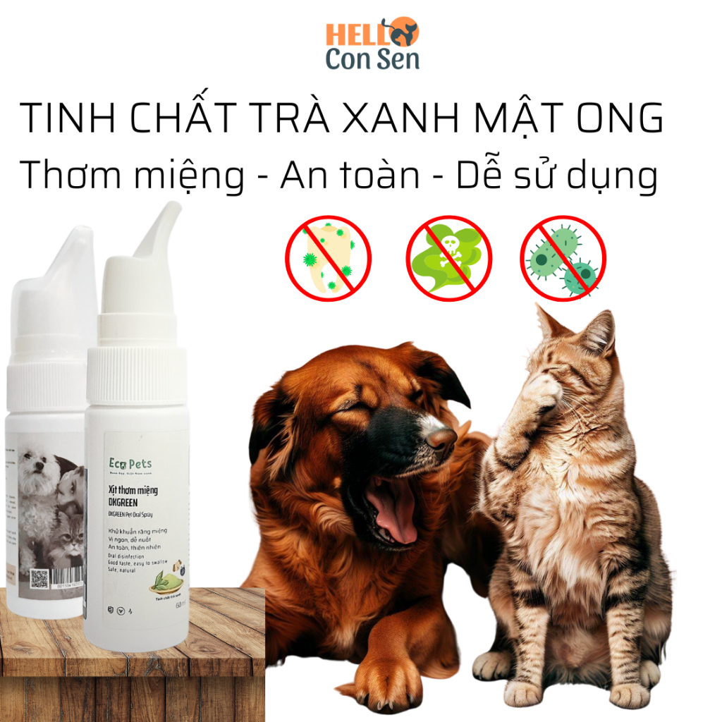 Xịt miệng khử khuẩn DKGREEN chăm sóc răng miệng dành cho chó mèo