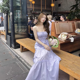 Váy Hai Dây Tím Nhún Chun Eclipse Clothing