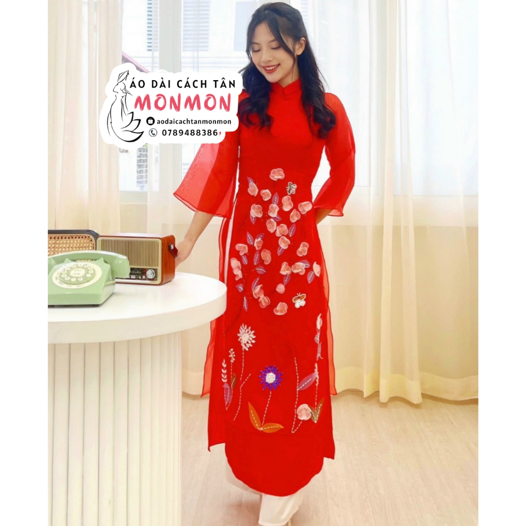 Áo dài đôi nam nữ TÌNH NHÂN áo dài đôi cách tân nam nữ, áo dài cách tân nam nữ, áo dài tết màu đỏ áo dài cặp áo dài cưới