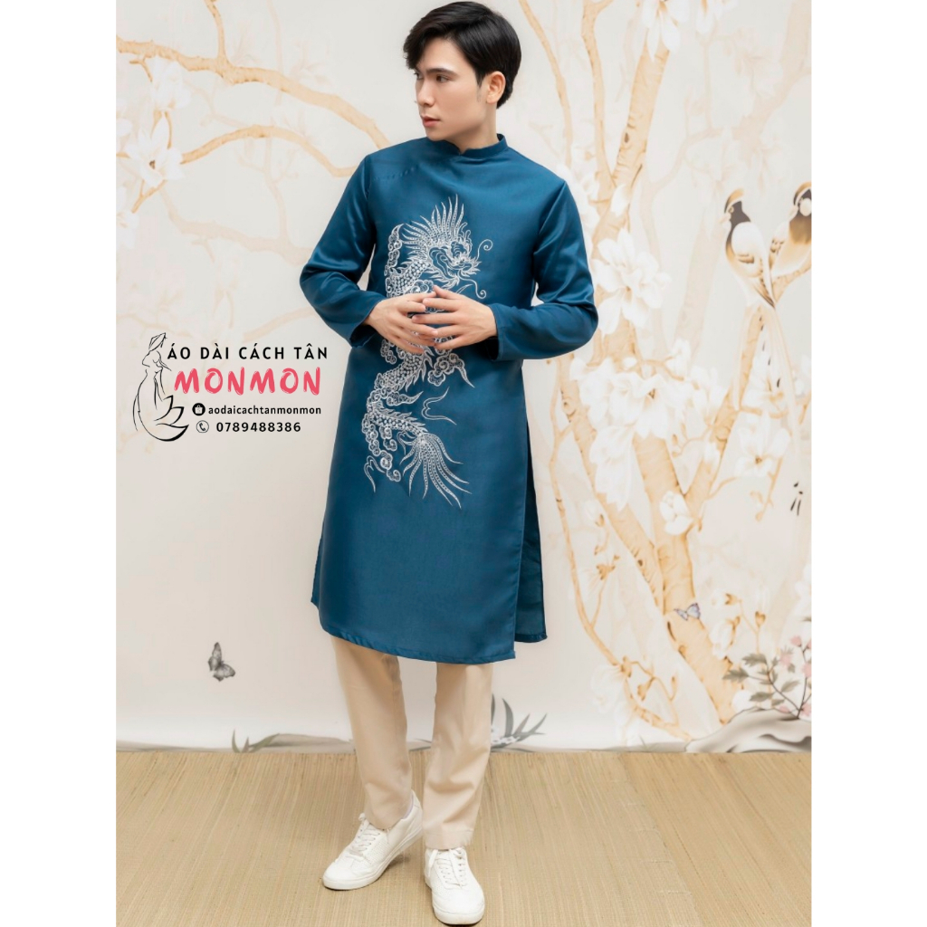 Áo dài đôi nam nữ TÌNH NHÂN áo dài đôi cách tân nam nữ, áo dài cách tân nam nữ, áo dài tết màu đỏ áo dài cặp áo dài cưới