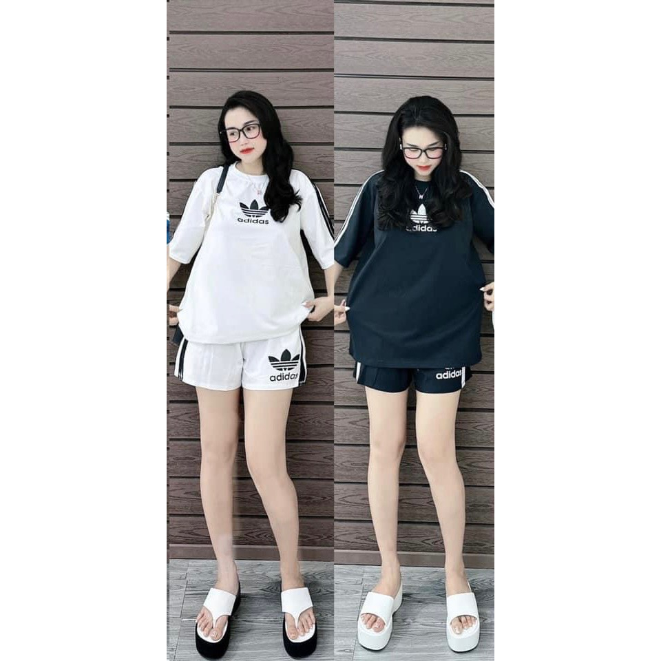 Sét đồ nữ adidas sang chảnh  , bộ đồ nữ chất vải cotton thoáng mất mềm mịn phù hợp mặc đi chơi mùa h
