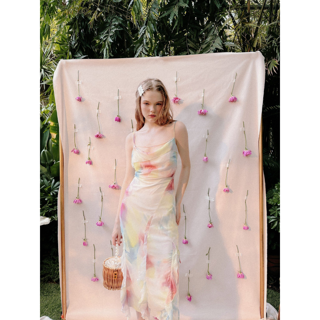 Đầm hai dây bèo tua rua loang màu Dawn Dress Gem Clothing SP060829