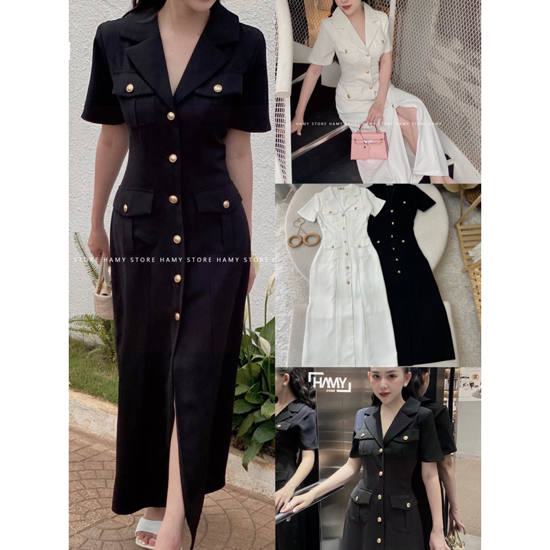 Đầm Vest Nút Vàng
