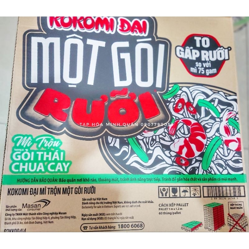 THÙNG MÌ TRỘN KOKOMI ĐẠI MỘT GÓI RƯỠI VỊ GỎI THÁI CHUA CAY