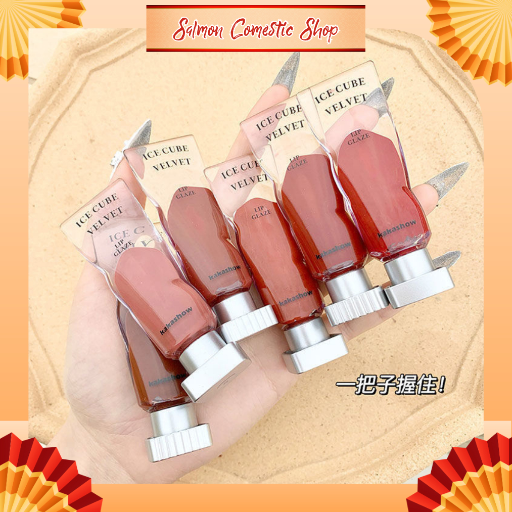 Son Kem Bùn Dạng Tuýp KAKASHOW Ice Cube Velvet Lip Glaze C108, Hottrend, Nắp Bạc Phong Cách Hàn Quốc, Nội Địa Trung
