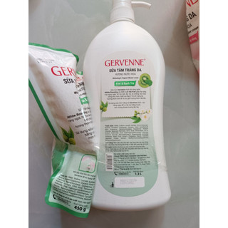(Tặng kèm túi 450g)  Sữa tắm trắng da gervenne 1.2 LÍT