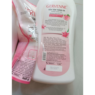 (Tặng kèm túi 450g)  Sữa tắm trắng da gervenne 1.2 LÍT