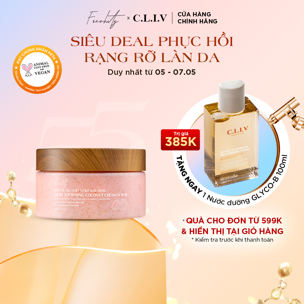 Smoothie tẩy da chết cơ thể Freshity 200g chiết xuất bơ dừa non cho làn da sáng sạch mềm mượt giảm sừng nang lông | BigBuy360 - bigbuy360.vn