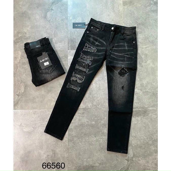 Quần bò nam màu đen may đắp vải jean co giãn siêu đẹp 66560