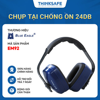 Chụp tai chống ồn Blue Eagle EM92 - Chụp tai Giảm ồn 19db dùng trong công trường và nơi có tiếng ồn lớn - THINKSAFE