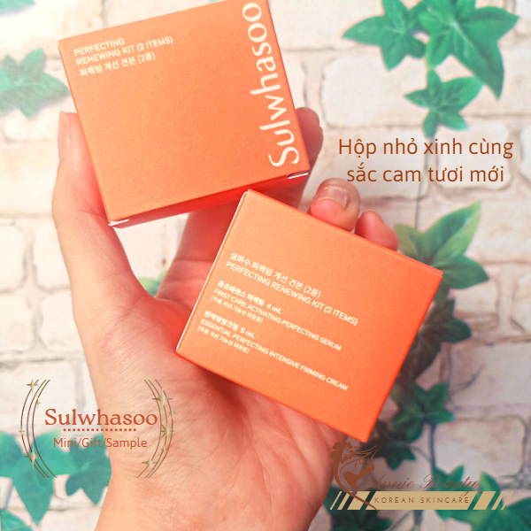 Bộ dưỡng nâng cơ, săn chắc da chuyên sâu 2sp Sulwhasoo Perfecting Renewing Kit giúp da căng mọng, mịn màng