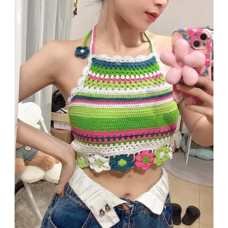 Áo croptop len 2 mẫu